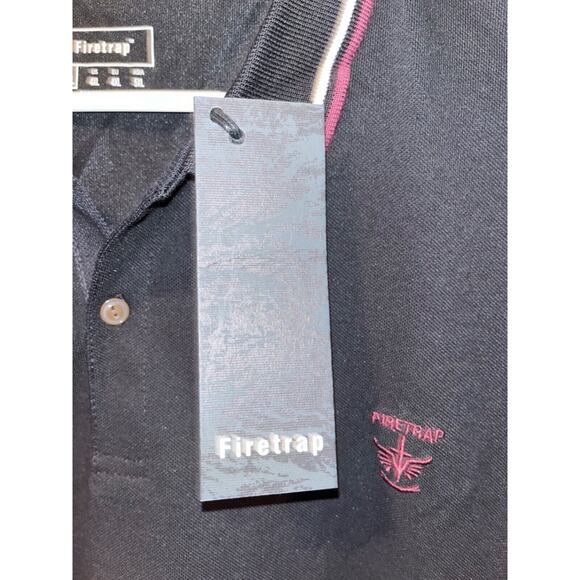 Firetrap Mens Lazer Polo Shirt Black Red Sz. 4XL - Picture 6 of 10